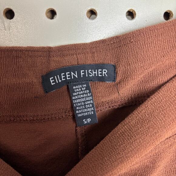 Eileen Fisher Pull-On Pants Rust Brown Stretch Crepe Minimalist Midrise S - Picture 3 of 8